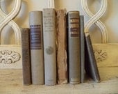 Vintage Tattered Book Stack  - Rustic Home Decor - Instant Collection - Taupe Grey Books