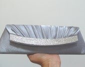 SALE - Silver Grey Bridal and Evening Clutch