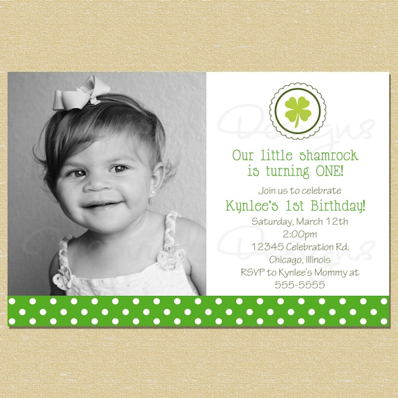 Our Little Shamrock Birthday Invitation Il_570xn