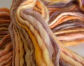 JUST PEACHY - BFL wool, Polwarth wool, 3 skeins available, thick and thin, handspun yarn, single ply, bulky weight