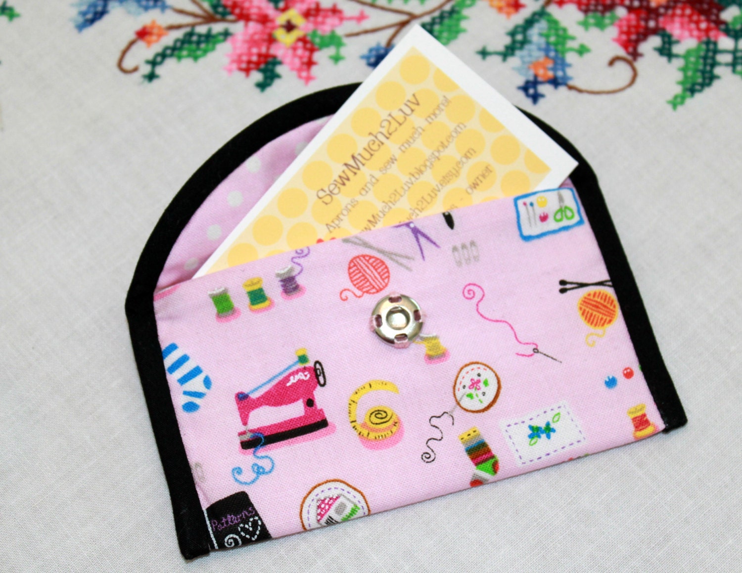 Sewing, Knitting, Embroidery, Cross Stitch Business Card Credit Card Wallet