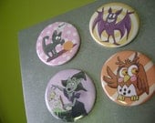 Fridge Magnet Illustration 2.25 - Bat, Cat, Owl, Witch Dragon SnowQueen- Choose Your Design