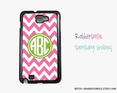 Personalized Samsung Galaxy Note Case / Galaxy Note 2 Case / Monogrammed Note 1 Cover / Monogram Note ii Cases - Pink Lime Green Chevron