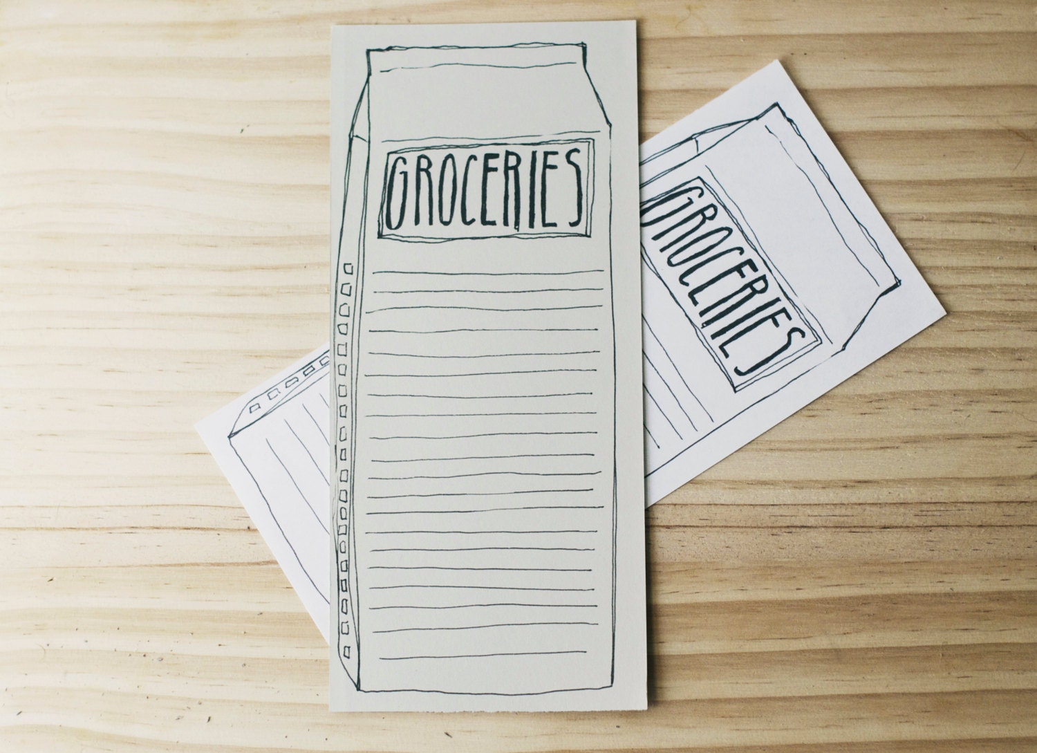milk carton grocery list - PDF printable - hand lettered and illustrated
