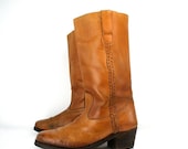 ON SALE Vintage Cowboy Boots in Honey Almond by Honchos
