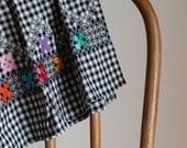 Vintage Gingham Apron, Black & White