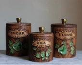 Vintage Copper Canisters, Set of 3