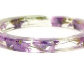 Real Flower Bangle- Dried Flowers Resin Bangle-Pink Flower Bracelet-Pink Bracelet- -Resin Jewelry-Flower Jewelry