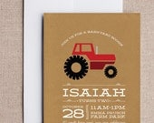 Tractor Birthday Party Invitation