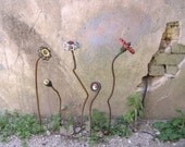 3D Flower Art, Garden Decor, Found Object Outdoor Art Flower
