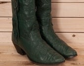 Laredo Size 7 .5 M Green Cowboy Boot Womens