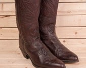 Vintage burgundy Justin cowboy boots size 8B