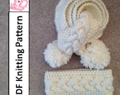 PDF KNITTING PATTERN - Braided cable scarf and headband