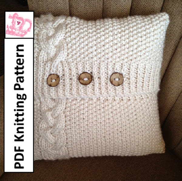 PDF KNITTING PATTERN - Braided Cable 20x 20 chunky knit pillow cover