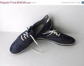 SALE Vintage Super Jeepers, Sears Denim Tennis Shoes, Blue Sneakers, Size 9