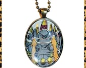 Firepower Pendant Necklace - Upcycled from Iron Man Comic Book /superhero comics geek chic pop art/