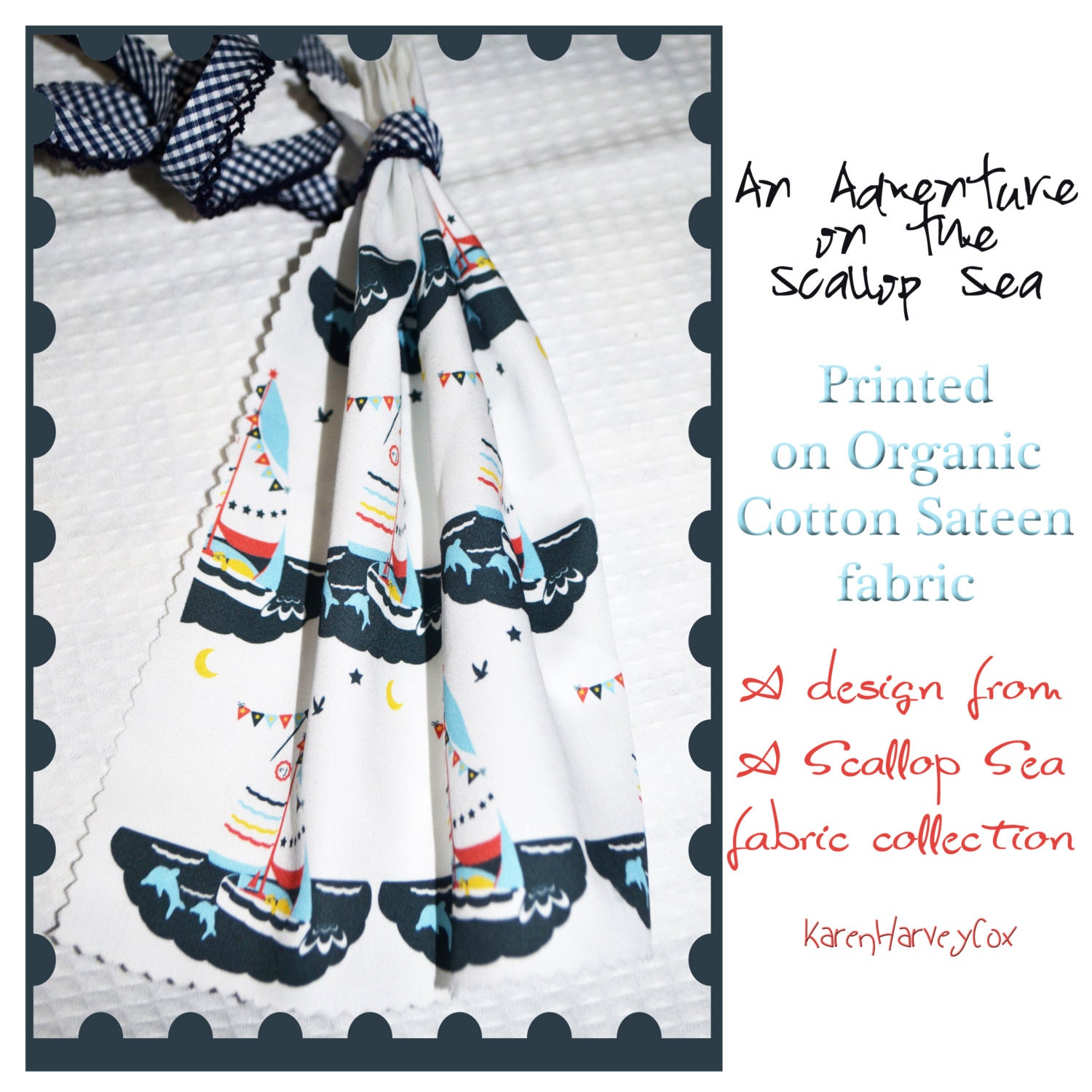 Adventure on the Scallop Sea, Organic Cotton Sateen