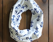 Anchor Infinity Scarf - Navy