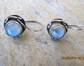 Rainbow Moonstone Sterling Silver Earrings