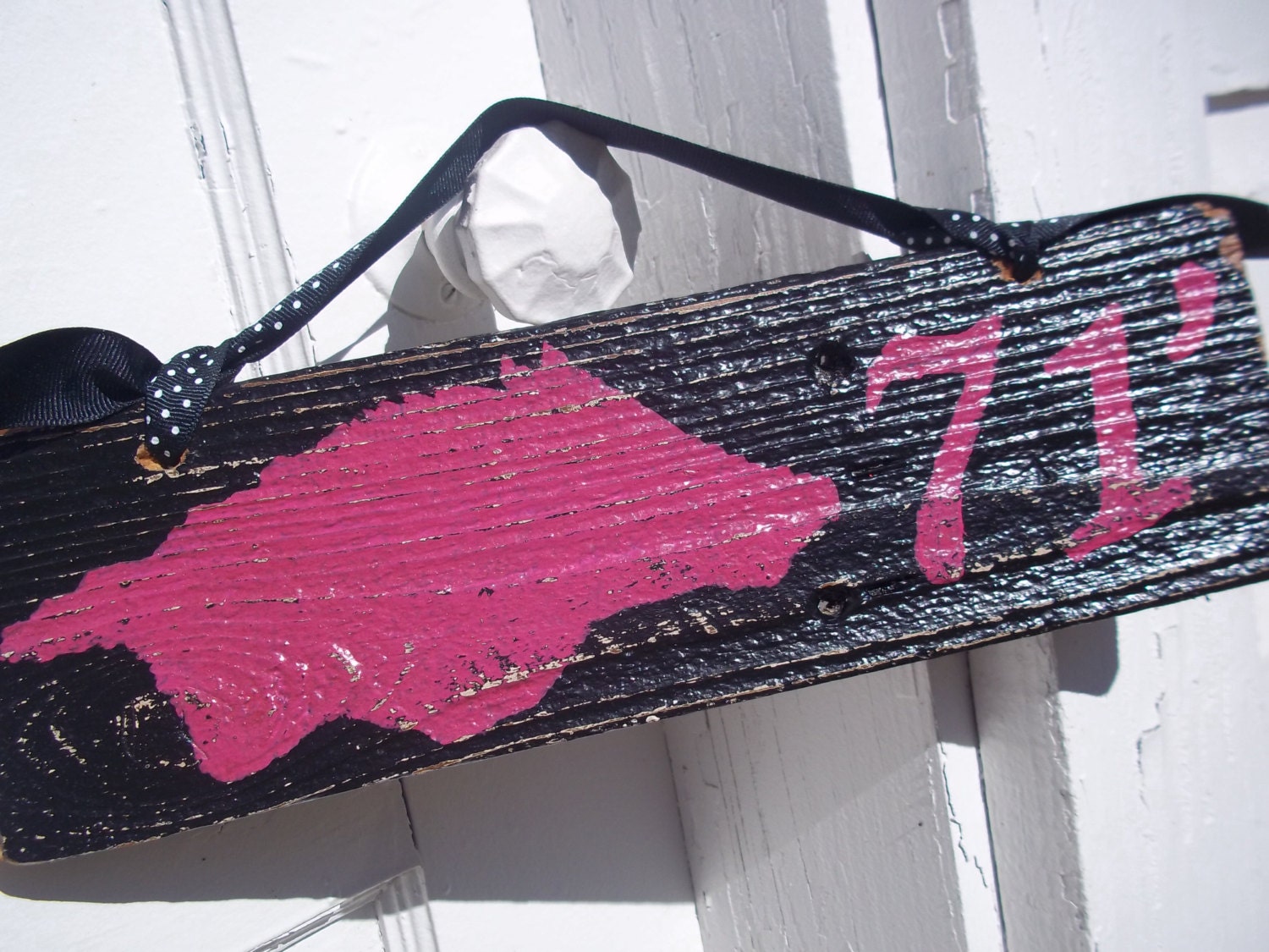Arkansas Razorback Salvaged Wood 1871 Hot Pink Sign
