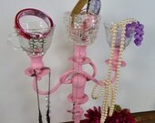 Crystal candelabra / Jewelry holder / Table centerpiece / wedding centerpiece / upcycled / repurposed / ultra chic
