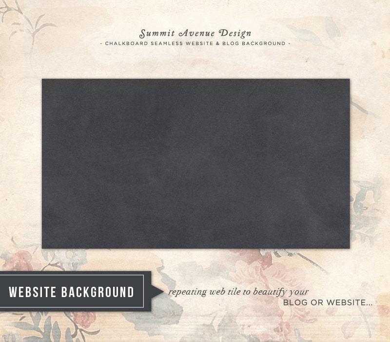 Chalkboard / Blackboard Seamless repeating website & blog background Instant Download