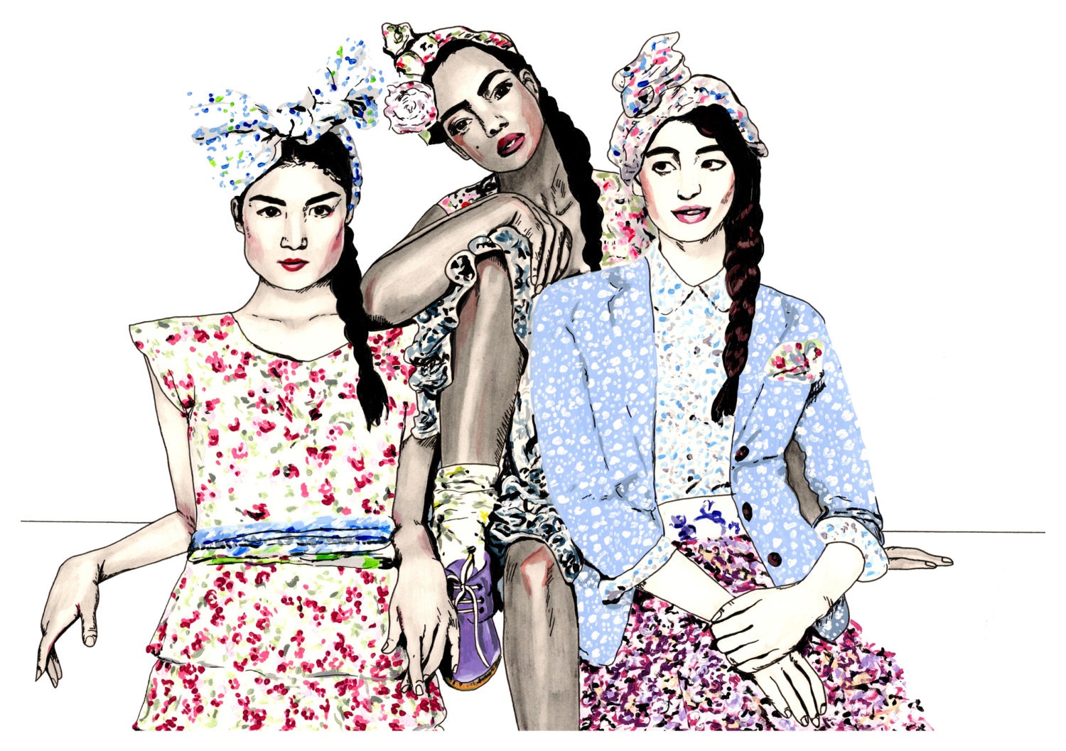 United Colors of Benetton Fashion Art - Limited Edition Giclee Fashion Print - A5 (8.3 x 5.8")