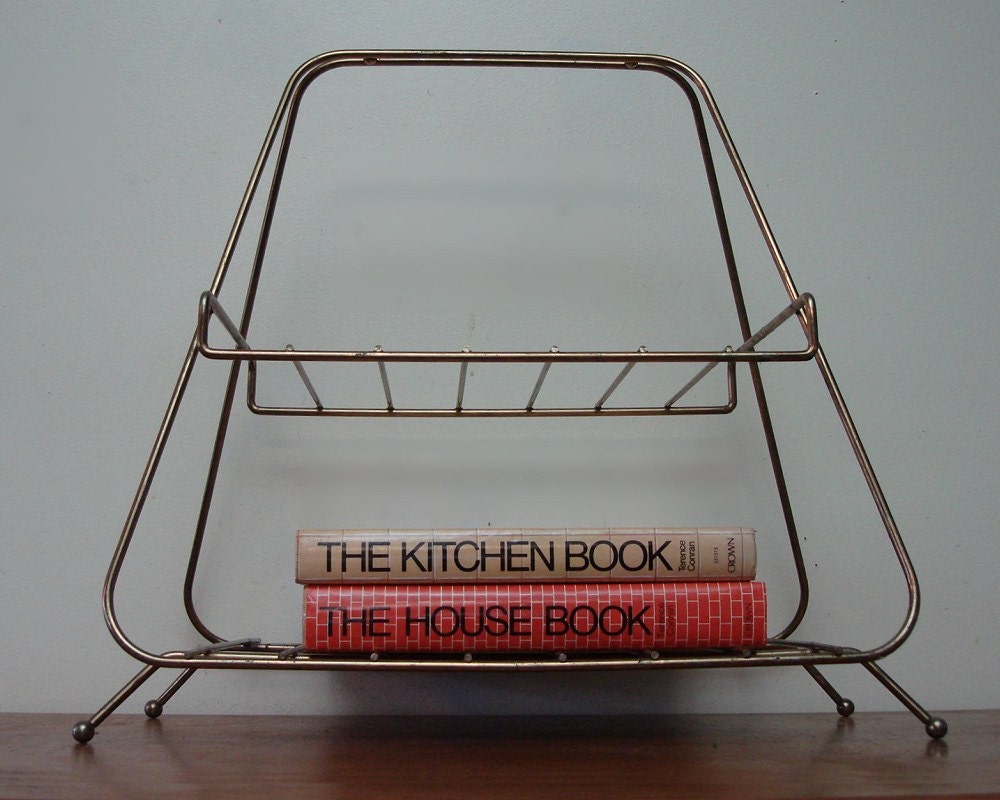 Mid Century Magazine Rack Space Age 1950s 50s Atomic Retro Vintage