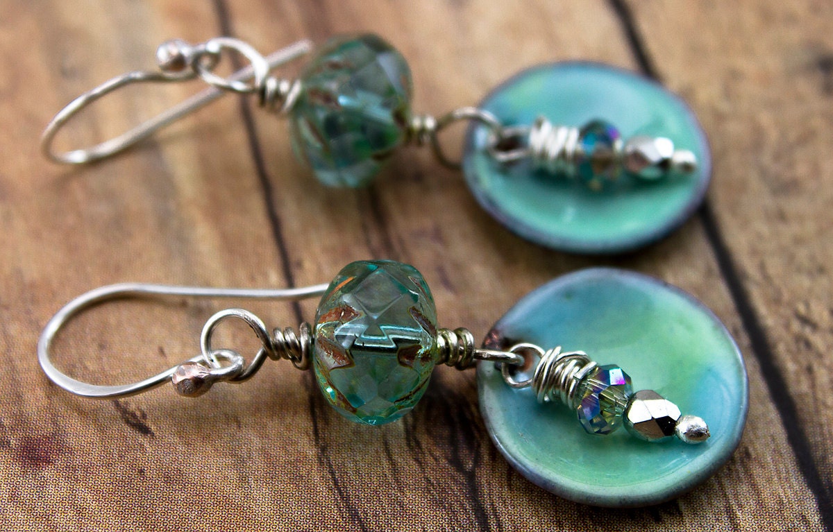 Turquoise heaven earrings-Sterling silver earwires