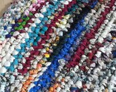 Multi Colored Oval Crocheted Rag Rug