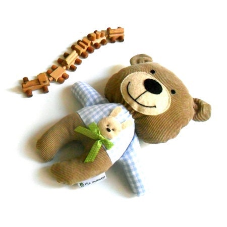 Stuffed bear teddy bear soft bear rag doll bear plushie soft toy handmade rag doll toy puppet etsy kids plush softie 25 cm 9.8"