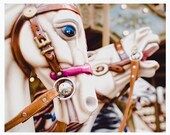 Carousel photo, nursery art, Paris, Montmartre - 8x10 inch print - colorful, vintage merry-go-round - Carnival in Montmartre