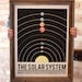 Sale - 15 dollars off - The Solar System - hand pulled large screen print 18x24
