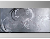 Large Black and White Abstract. 36 x 18.  Ready to Hang. Title Oh What Fun. by ArtbyMaryKay