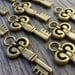 Wholesale Lot 10pcs Steampunk Victorian wholesale antique bronze skeleton key pendant charm necklace Alice in Wonderland 117  jewelry