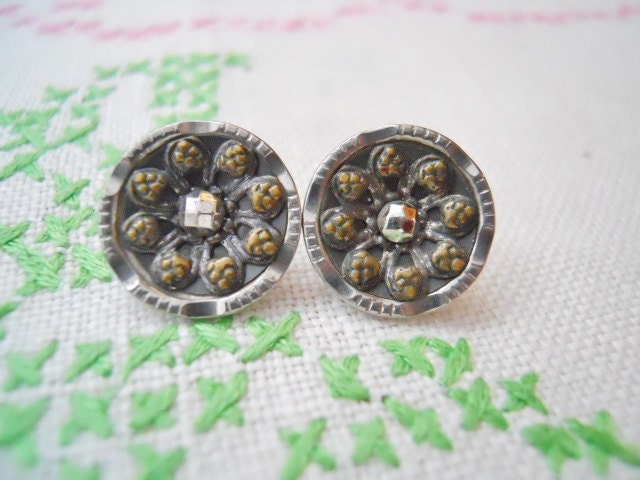 Steel Cup Buttons With Cut Steels - Matching Pair - Victorian Era