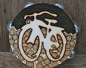 Fat tire Bicycle Henna tambourine -SALE-  Father's Day Gift