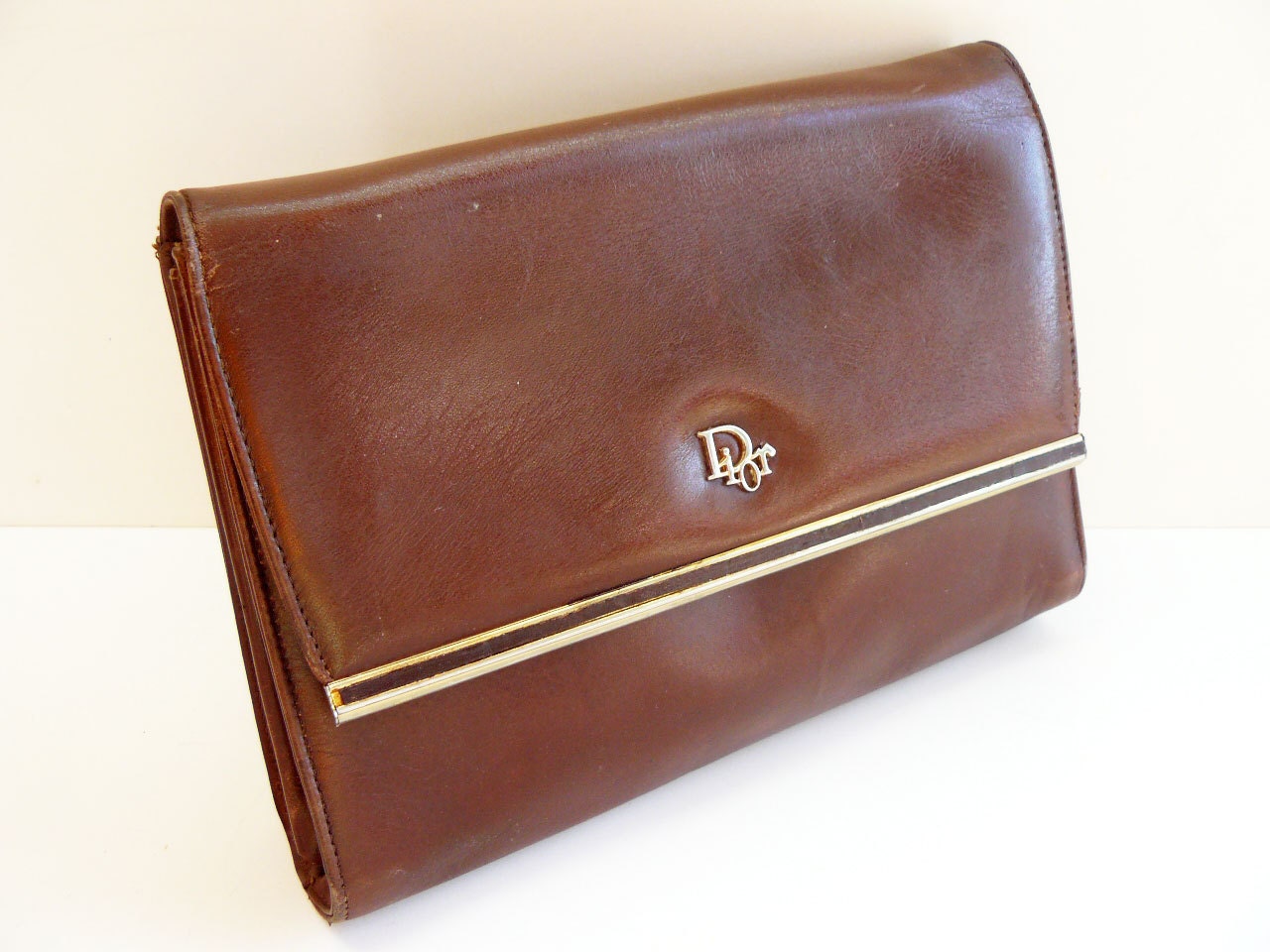 vintage CHRISTIAN DIOR leather handbag