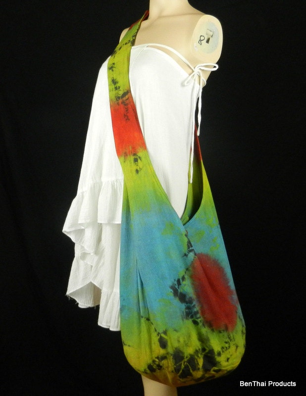 Tie Dye Bag Purse Sling Messenger Crossbody Buddha Hobo Hippie Celebrity OAK XXL Plus Size D8