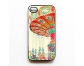 Iphone 5 case. iphone 4 case. 4s case. swings. carnival. bright. colorful. orange. santa cruz beach boardwalk