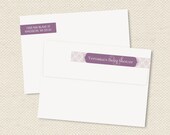 DIY printable wrap around return address labels - vintage lavender