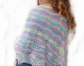 Multicolor knitted shawl,scraf - very delicate