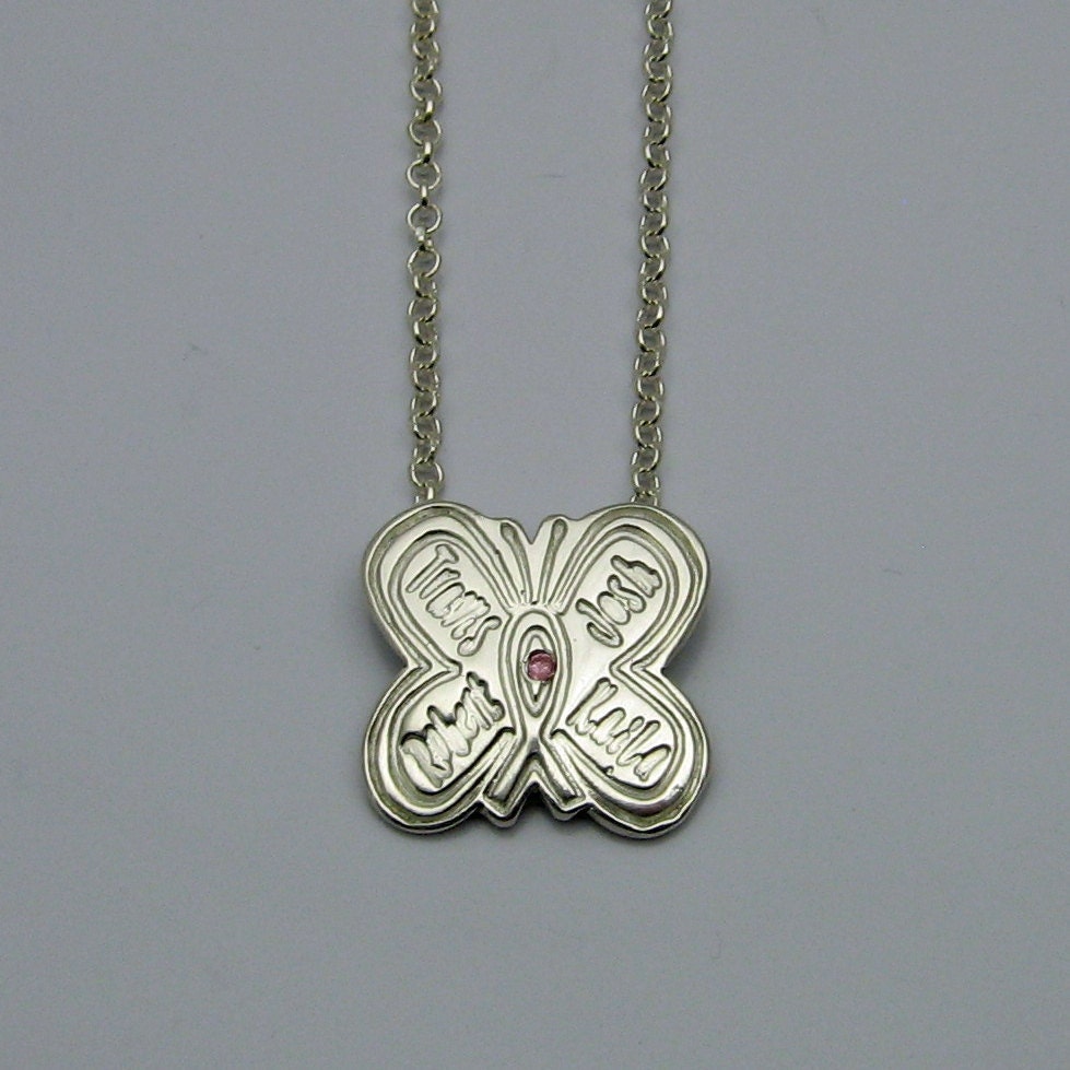 Custom Silver Butterfly Awareness Ribbon Handmade Breast Cancer Lupus Fibromyalgia Autism Faith Hope Strength Courage Survivor Personalized
