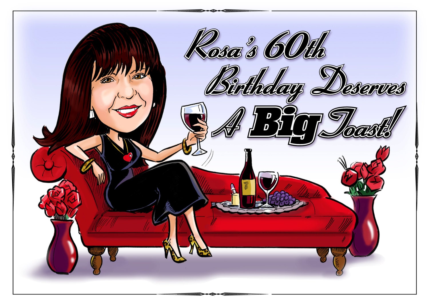 Invitations, Custom Illustrated Caricature, Birthday, Shower, Bachelorette