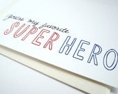 Youre My Favorite SuperHero. Fathers Day Card. Dad Card. Just Because Card.