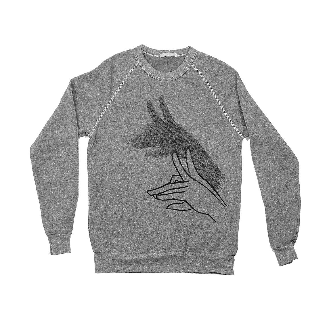 WOLF sweater. eco-friendly fleece. gray.