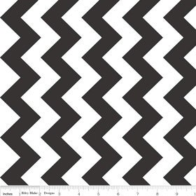 Sale Riley Blake Medium Chevron Black Manufacturer's Cut (58" wide) 1 yard