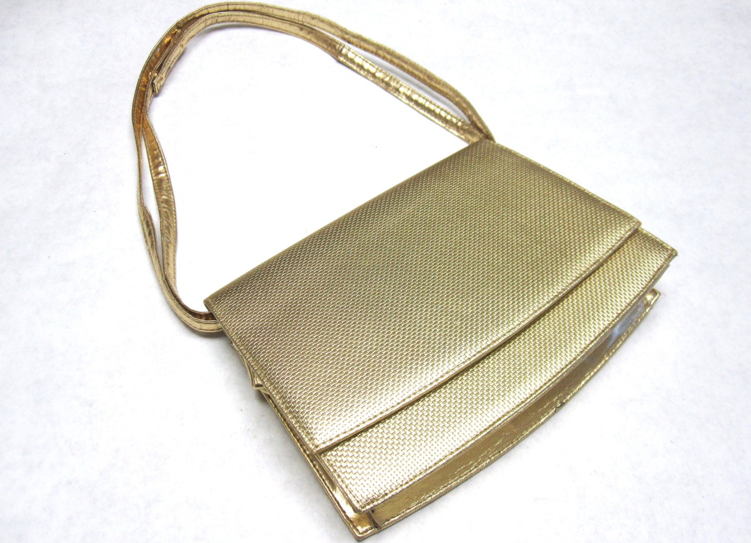 Gold Purse Clutch Steppin' out 70's Style Gold Handbag