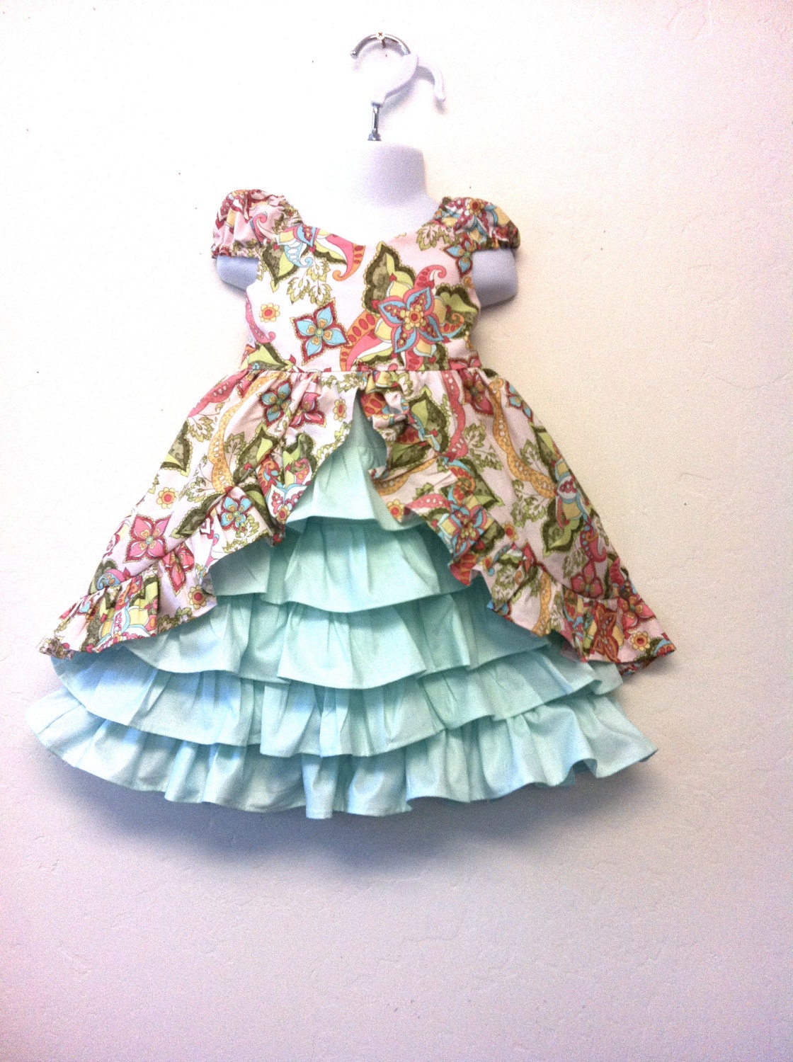 flower girl ruffled wedding princess dress