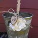 Flower Girl Basket Alternative Distressed Personalized Tin Bucket Rustic Woodland Outdoor Country Chic Wedding